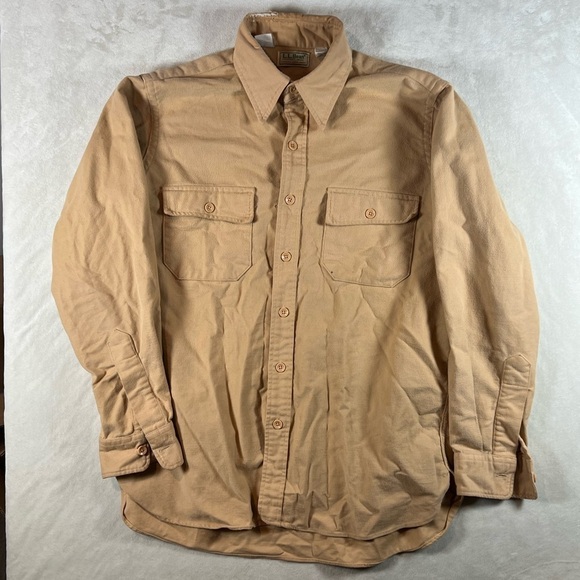 L.L. Bean Size 16 (Men’s Medium) Vintage Made in USA Chanois Cloth Workshirt VTG - Picture 2 of 13